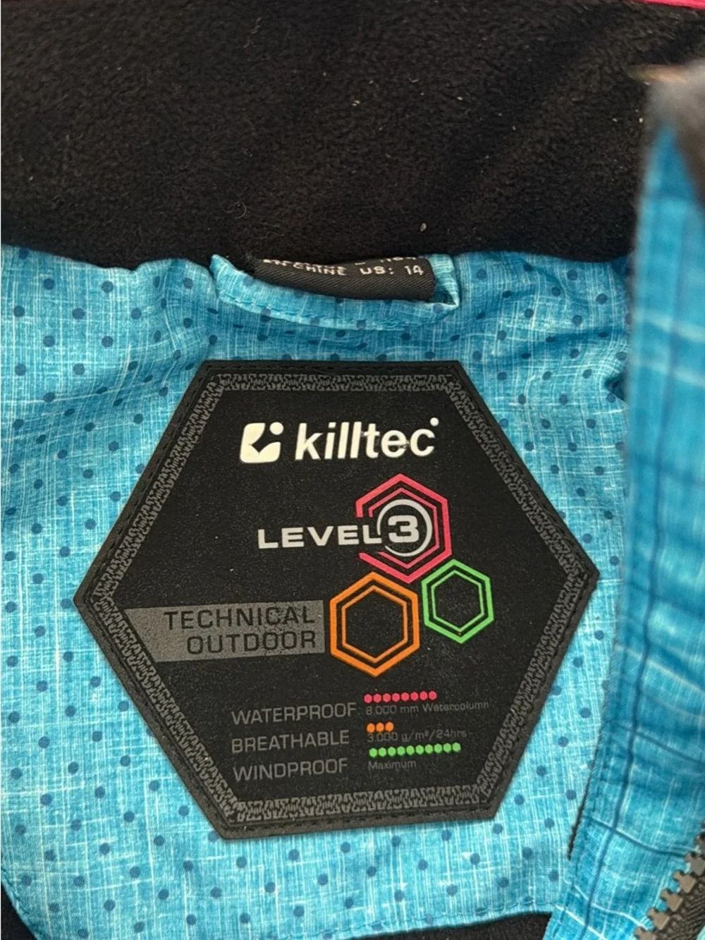 Kids Waterproof Teal Hooded Raincoat by Killtec